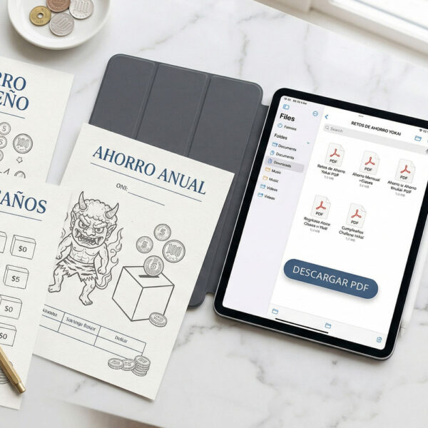 Retos de Ahorro con Yokais (Imprimible PDF)